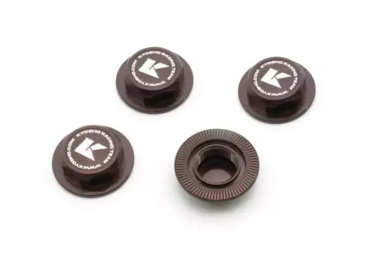 Kyosho IFW649GM Wheel Nut(Gun Metallic/4pcs/Flange Cap/Serration)