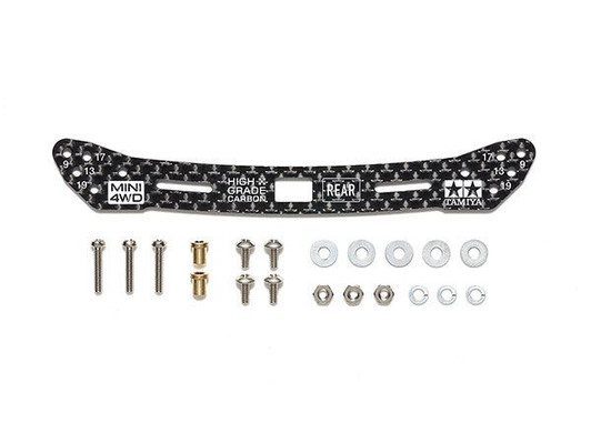 Tamiya 15549 Mini 4WD Carbon Wide Rear Plate (2mm) (Sliding Dampers)