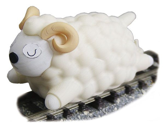 Tsugawa Yokou JT-14 Baa Train: Sleepy White-faced Sheep With Horns (with Motor) (N scale)