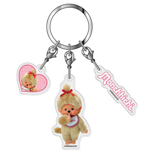 HASEPRO Monchhichi Three Piece Acrylic Key Holder Five Monchhichi Chan Beige