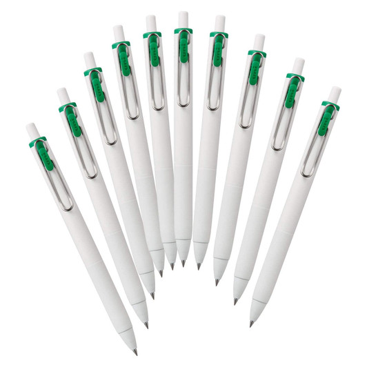 Mitsubishi Pencil Uni Ball One Gel Ballpoint Pen 0.38 Mm Green 10 Pack