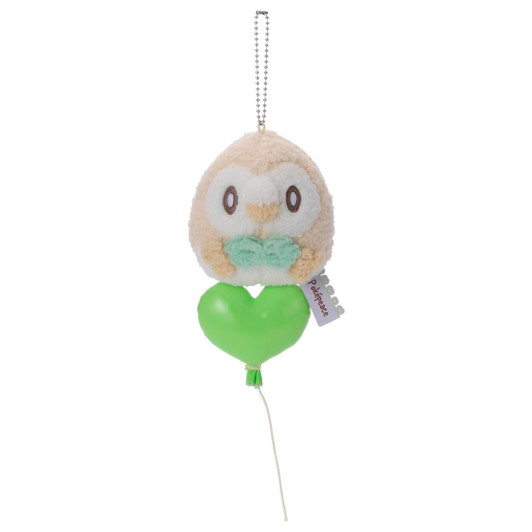 Takara Tomy Pokemon PokePeace Rowlet Plush With Chain (Mellow Heart)