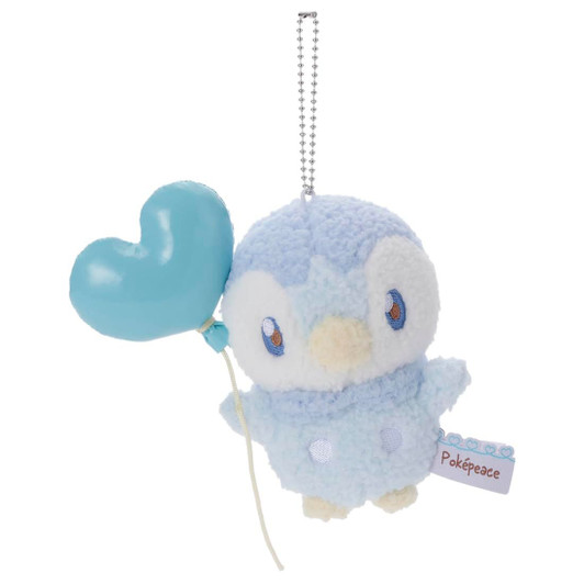Takara Tomy A.R.T.S Pokemon PokePeace Piplup Plush With Chain (Mellow Heart)
