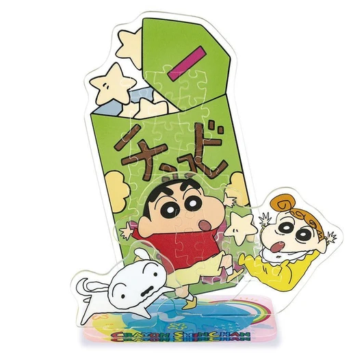 Beverly Jigsaw Puzzle Acrylic Stand Pop - Crayon Shin-chan & Chocobi (34 Pieces) 