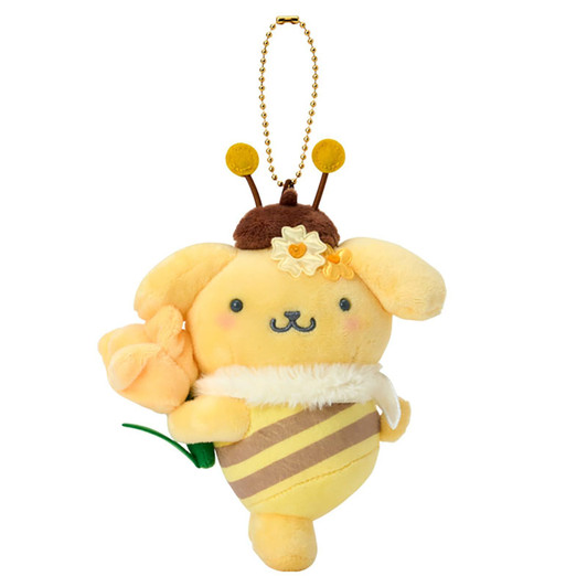 Sanrio PomPom Purin Mascot Holder Bee Who Loves Flowers 686051