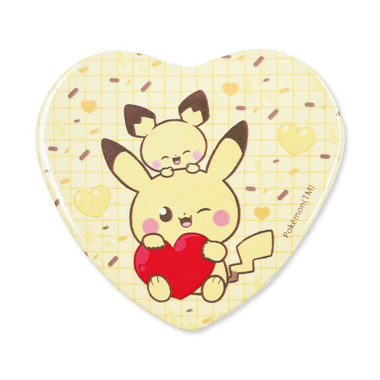 Pokemon Center Original Heart Can Badge 2-Piece Set Pikachu & Piplup & Pichu