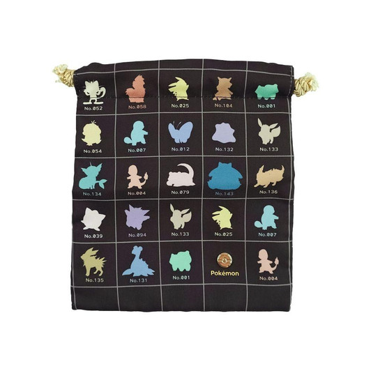 Pokemon Center Original Drawstring Pouch Silhouette Colorful