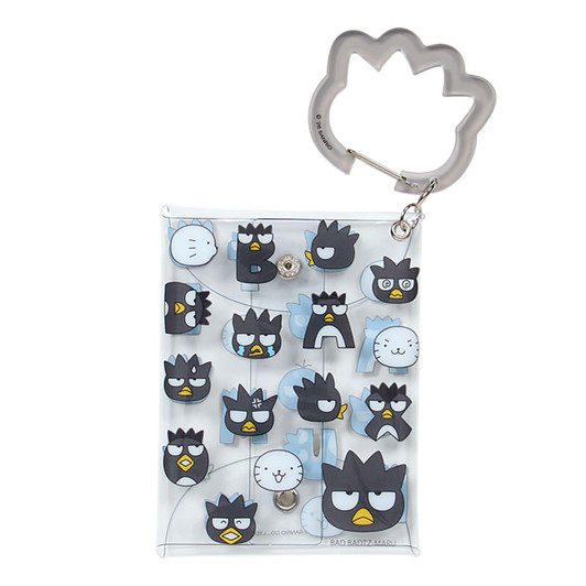 Sanrio Bad Badtz-Maru Carabiner Clear Pouch Hangyodon and Funny Face Design 753661