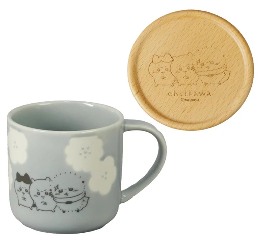  Yamaka Chiikawa Happy Blossom Mug With Coaster Blue 