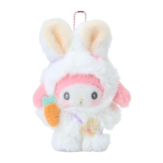 Sanrio My Melody Mascot Holder Fluffy Eared Bunny Club 630811