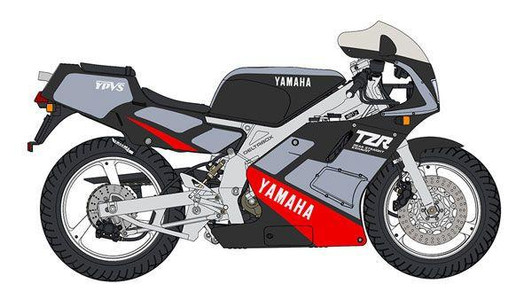  Hasegawa 1/12 Yamaha TZR250 (3MA) Early Model (1989) V Max Blue / Star Silver Plastic Model 