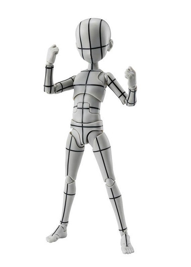Bandai S.H.Figuarts Body-kun Ken Sugimori Edition Wireframe Gray Color Version Figure