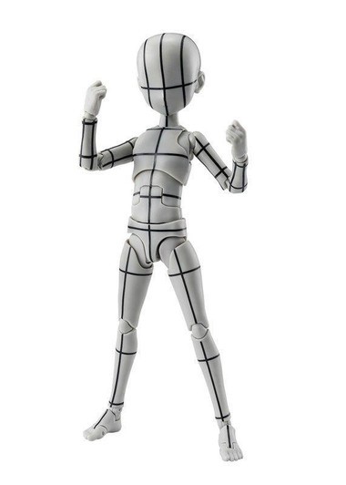  Bandai S.H.Figuarts Body-kun Ken Sugimori Edition Wireframe Gray Color Version Figure 