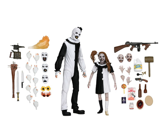 MAMEGYORAI Art the Clown & Little Pale Girl Ultimate 7-inch Action Figure 2-Pack (Terrifier 2)