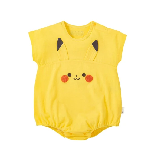  Pokemon Center Original Monpoke Pikachu Jersey Short Sleeve Romper 