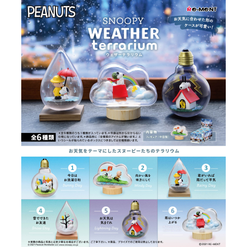 Re-ment Snoopy Weather Terrarium (6 Pcs Box) (Reissue)