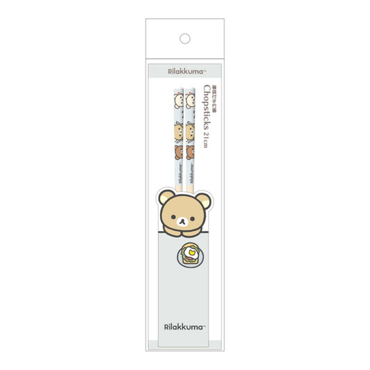 T's Factory Rilakkuma Bamboo Chopsticks With Chopstick Sleeve (21 Cm) Everyone Together