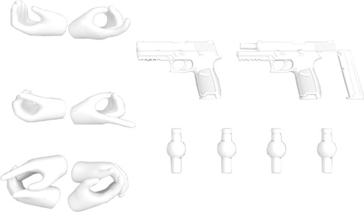 Tomytec Little Armory LA-OP23 Gun Grip 2 For Megami Device White Plastic Model Parts