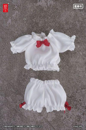  Snail Shell Puff Sleeve Loungewear (White) (For Dolls) 