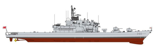Pit-Road Skywave Series Japan Maritime Self Defense Force Destroyer DDH-141 Haruna With Flag Flagpole And Ship Name Plate Etching Parts Included Model