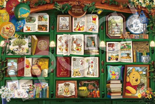 Jigsaw Puzzle - Disney Bookshelf Winnie The Pooh Puzzle Decoration Collage (1000 Pieces)