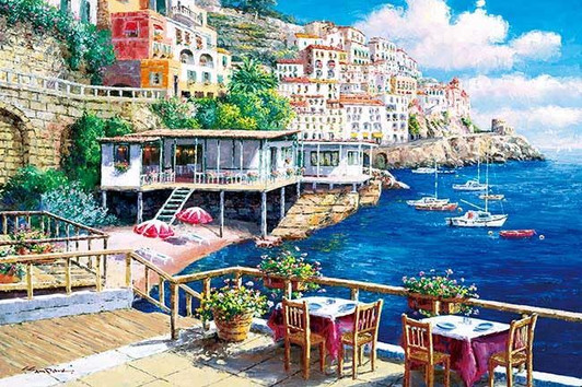 Jigsaw Puzzle - Sun Over The Amalfi Coast Made In Japan Sam Park (1000 Pieces)