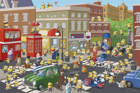 Jigsaw Puzzle - Made In Japan Minions Find Minions Let'S Take Over Britain Product Code Puzzle Piece Request Postcard (1000 Pieces)