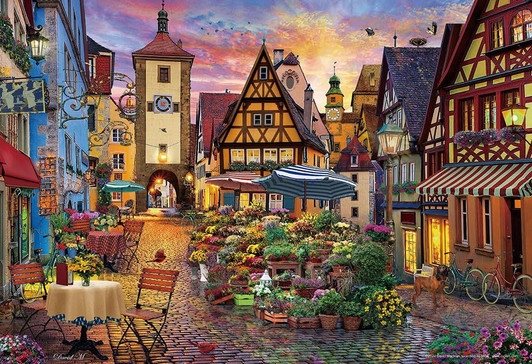 Jigsaw Puzzle - Made In Japan Beverly Pieces Floral Wreath Of Rothenburg 1000M-016
