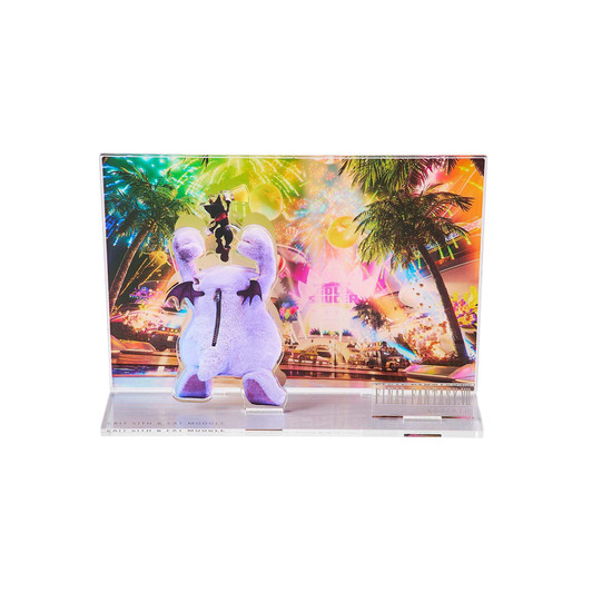 Final Fantasy VII Rebirth Acrylic Diorama Key Art Cait Sith And Debu Moogle