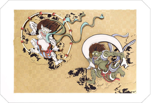 Ensky Plus Sa-c03 Tawaraya Sotatsu Wind God And Thunder God Screens Paper Shadow Art