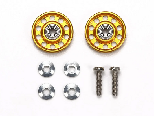 Tamiya 95704 Mini 4WD Lightweight 13mm Aluminum Ball-Race Rollers (Ringless/Gold)