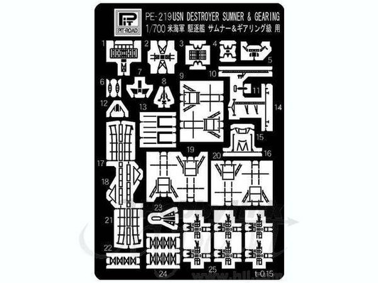 Pit-Road 1/700 US Navy Destroyer Sumner & Gearing Class Destroyer Photo-Etched Parts