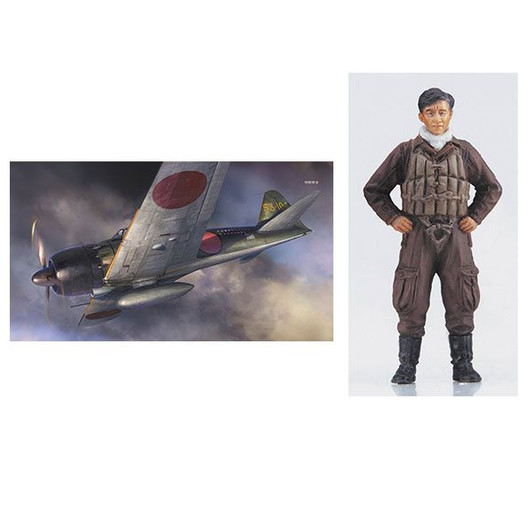 Hasegawa 1/48 Mitsubishi A6M5 Zero Type Carrier Based Fighter Model 52 Ace With Figure Plastic Model