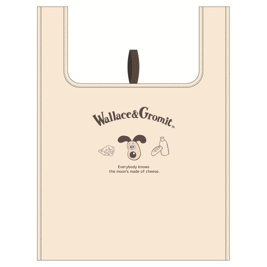 T's Factory Wallace And Gromit Eco Bag With Mesh Pocket Beige