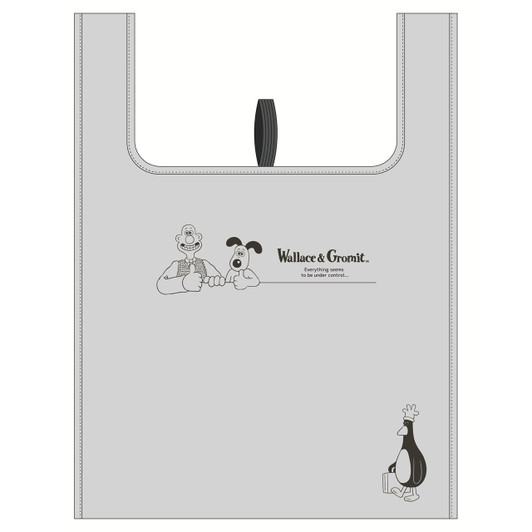 T's Factory Wallace And Gromit Eco Bag With Mesh Pocket Gray