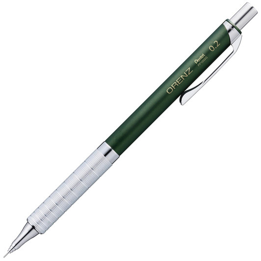 Pentel Mechanical Pencil Orenz Metal Grip Dark Green Barrel XPP1002G2-RD