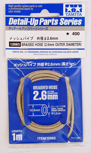 Tamiya 12663 Braided Hose (2.6mm Outer Diameter)