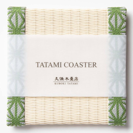 Official Kuboki Tatami Shop Tatami Coaster Hemp Leaf Green C001S