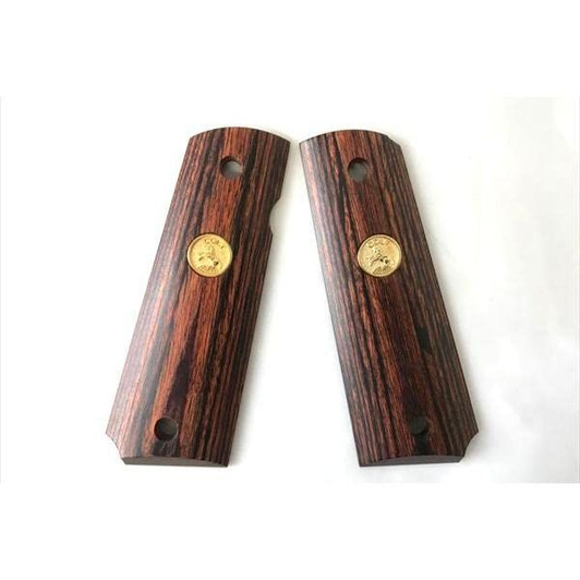 Wood Grip Government 45 Auto Medal Brown