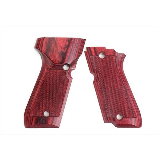 Wood Grip KSC M93RII Checker Red