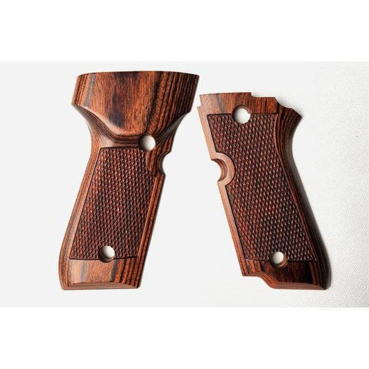 Wood Grip Marui M93R Checkered Brown