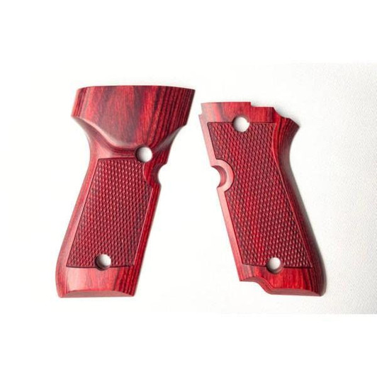 Wood Grip Marui M93R Checker Red