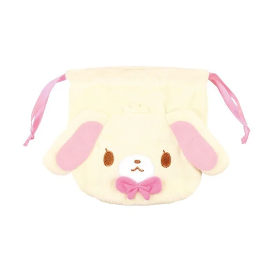  T's Factory Sanrio Plush Drawstring Pouch Sugar Bunnies Shiro Usa 