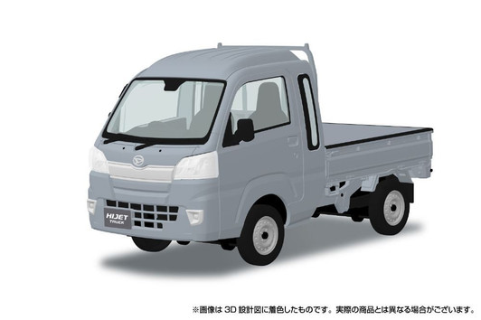 Aoshima Rakupla Snap Kit 1/32 Daihatsu S500P Hijet Truck Jumbo Bright Silver Metallic Plastic Model