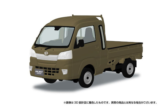Aoshima Rakupla Snap Kit 1/32 Daihatsu S500P Hijet Truck Jumbo Offbeat Khaki Metallic Plastic Model