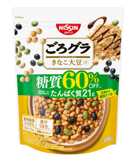 Goro Gura 60% Reduced Carbohydrates Kinako Soybeans Nissin Cisco