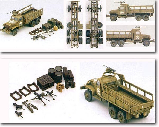 ACADEMY 1/72 WWII US 6 x 6 Cargo Truck & Accessory Plastic Model