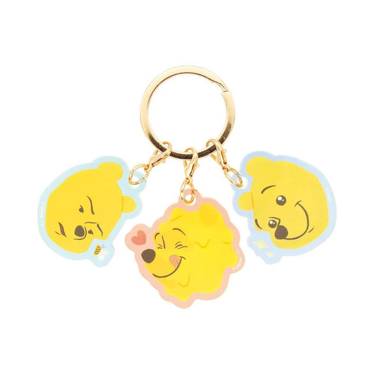 T's Factory Disney Three Charm Keychain Pooh Face