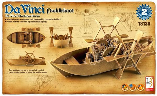Leonardo Da Vinci Manuscript Paddle Boat Plastic Model