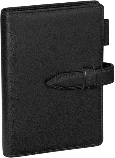 Raymay Fujii Da Vinci Oil Leather Pocket 14mm Personal Organizer - Black
